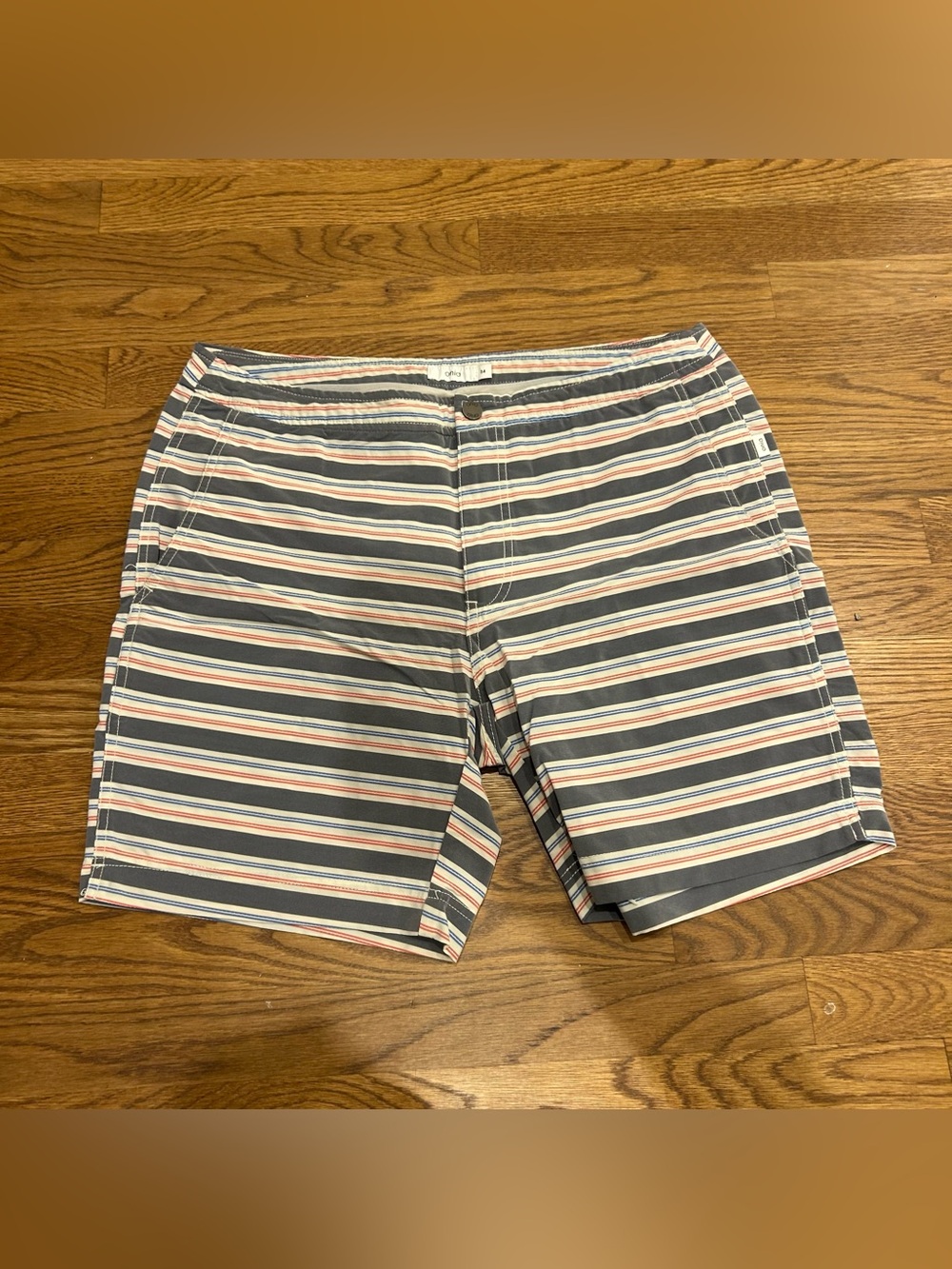 Onia The Calder Swim Trunks Size 34 Striped 7” Tailored Resort
